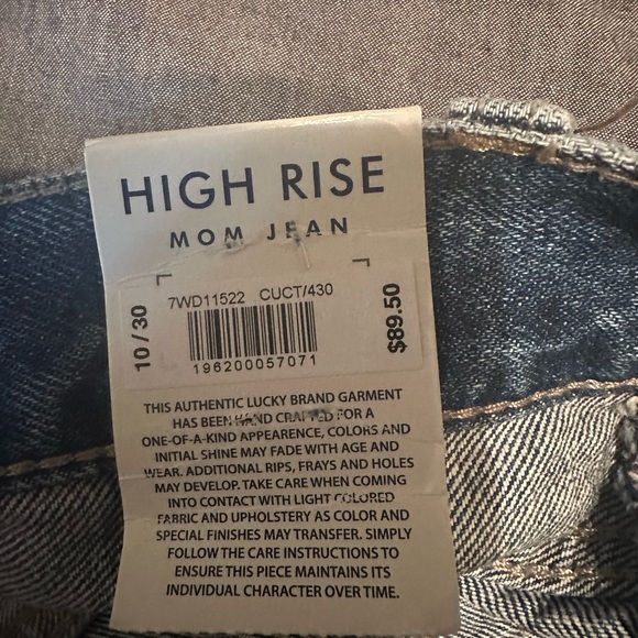 Lucky Brand- High Rise Mom Jeans- DREW 10/30A - Picture 2 of 5